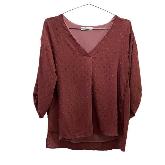 Beacon Apparel SMALL Shiloh Clipdot Blouse - Stitch Fix Embroider Dot Tab Sleeve - Picture 11 of 12